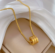 The Axis Minimalist Cylinder Pendant | 18K Gold Plated | Waterproof