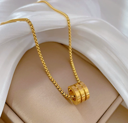The Axis Minimalist Cylinder Pendant | 18K Gold Plated | Waterproof