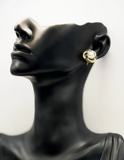 Close-up of premium hypoallergenic imitation jewelry featuring a crystal flower design.