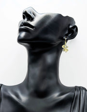 Everyday luxury fashion jewelry gold tone hoop drops by Biya Accessoires Dubai.