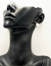 Everyday luxury fashion jewelry gold tone statement drops by Biya Accessoires Dubai.