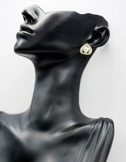 Close-up of premium hypoallergenic imitation jewelry featuring a crystal halo design.