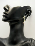 Biya Accessoires artificial jewellery online dubai marquise crystal vine and pearl drop earrings.