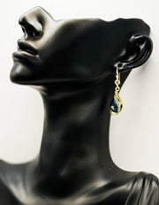 Everyday luxury jewelry uae royal blue statement earrings from best jewelry shop in UAE.