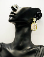 Biya Accessoires artificial jewellery online dubai molten gold baroque pearl drop earrings.