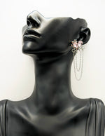 Everyday luxury jewelry uae radiant pink heart earrings from best jewelry shop in UAE.