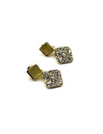 Biya Accessoires artificial jewellery online dubai champagne cat-eye and crystal geometric earrings.
