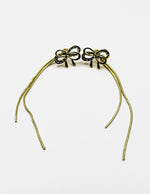 Best imitation jewellery brands in uae gold long tassel earrings with crystal bows.
