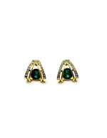Biya Accessoires artificial jewellery online dubai emerald green crystal earrings.