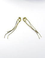 Biya Accessoires artificial jewellery online dubai gold snake chain tassel earrings.