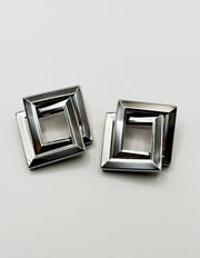 Best imitation jewellery brands in uae silver 3D diamond-shaped statement dangles.
