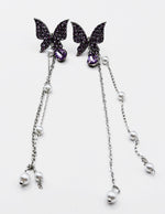 Best imitation jewellery brands in uae silver chain drop earrings with amethyst butterflies.