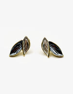 Everyday luxury fashion jewelry gold tone forest leaf studs by Biya Accessoires.
