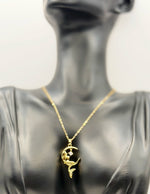 Close-up of premium hypoallergenic imitation jewelry featuring a crescent moon design.
