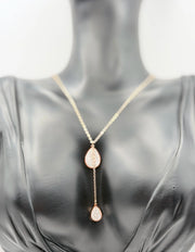 Everyday luxury fashion jewelry layered necklace with durable rose PVD gold coating.