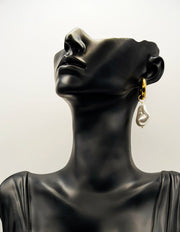 Waterproof non-tarnish artificial gold jewelry pearl hoops in Dubai.