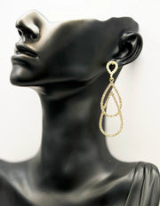مجوهرات دبي gold plated crystal bridal cascade earrings for women.