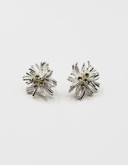 Close up of premium hypoallergenic imitation jewelry featuring a textured sunburst design.