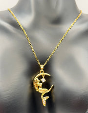 Everyday luxury fashion jewelry gold mermaid necklace with durable PVD coating UAE.