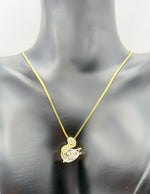 Everyday luxury fashion jewelry gold swan necklace with durable PVD coating in Dubai.