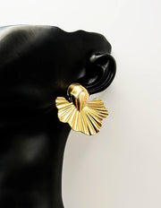 Best imitation jewellery brands in uae sculptural gold leaf earrings for women.