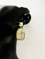 Biya Accessoires artificial jewellery online dubai molten gold baroque pearl drop earrings.