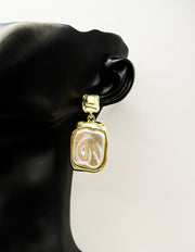 Biya Accessoires artificial jewellery online dubai molten gold baroque pearl drop earrings.
