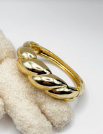 Waterproof 18K gold chunky croissant cuff bracelet Biya Accessoires UAE.