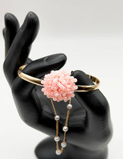 Waterproof 18K gold layered pearl and beaded cluster bangle Biya Accessoires UAE gift for her