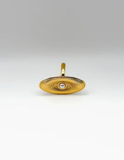18K gold plated elongated oval ripple pearl statement ring by Biya Accessoires.