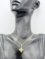 Hypoallergenic non-tarnish black and gold floral jewelry UAE.