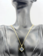 Waterproof gold dual sided quatrefoil pendant for women Dubai.
