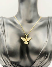 18K gold plated crystal dove pendant necklace by Biya Accessoires.