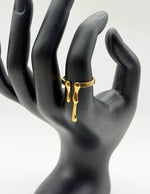 Hypoallergenic non-tarnish high polish abstract gold ring UAE.