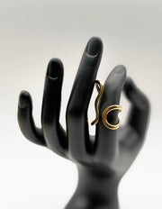 Modern luxury fine art editorial jewelry continuous loop ring gift for her.