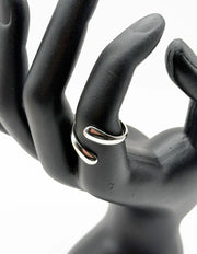 Modern luxury fine art editorial jewelry fluid metal ring gift for her.