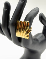 Hypoallergenic non-tarnish high polish architectural wave ring UAE.