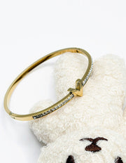 Modern luxury fine art editorial jewelry designer inspired V shape bracelet gift for her.