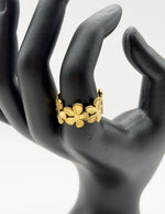 Hypoallergenic non-tarnish high polish sculpted flower ring UAE.