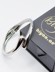 Waterproof silver chunky liquid metal cuff bracelet Biya Accessoires UAE gift for her