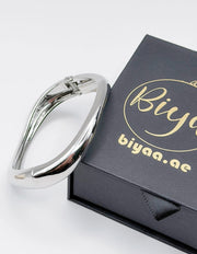 Hypoallergenic thick silver plated architectural cuff United Arab Emirates.