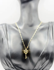 Hypoallergenic non-tarnish gold crown key jewelry for women UAE.