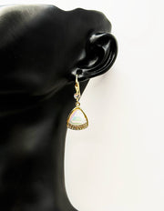 Biya Accessoires artificial jewellery online dubai triangular moonstone drop earrings.