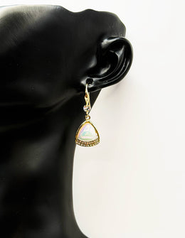 Biya Accessoires artificial jewellery online dubai triangular moonstone drop earrings.