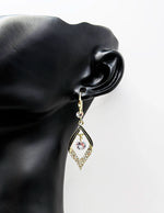 Biya Accessoires artificial jewellery online dubai geometric pavé diamond drop earrings.