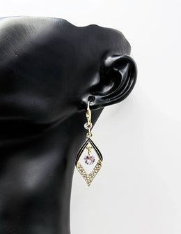 Biya Accessoires artificial jewellery online dubai geometric pavé diamond drop earrings.