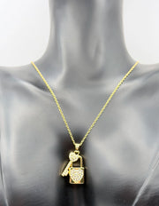 Modern luxury gold heart lock necklace gift for her Dubai.