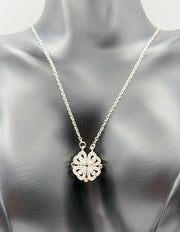Silver rhodium plated convertible heart clover necklace by Biya Accessoires.