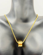 Hypoallergenic non-tarnish architectural gold jewelry for women.