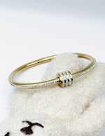 Waterproof gold triple band pave crystal bangle Biya Accessoires UAE.